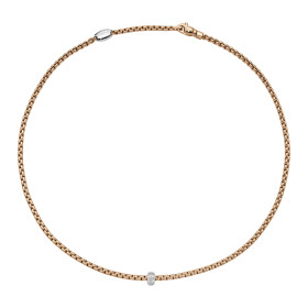 Weißgold, Halsschmuck, FOPE Eka Halskette mit Diamanten in Rautenfassung 73101CX_BB_R_XBX_043