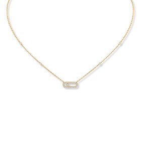Gelbgold, Halsschmuck, Messika Move Uno Pavé Halskette 04708-YG