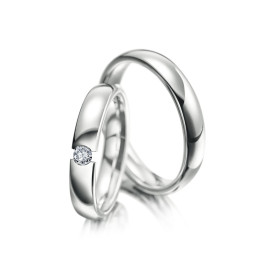 Weißgold, Ringe, Meister Trauringe Classics 112.8999.01/112.8999.00-W