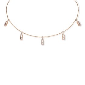 Roségold, Halsschmuck, Messika Move Uno Choker Kette mit Quasten 12150-PG
