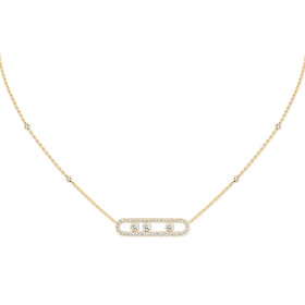         Gelbgold, Halsschmuck, Messika Move Classique Pavé Halskette 03994-YG
