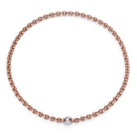 Weißgold, Halsschmuck, IsabelleFa Collier "ChaCha 6" Pavéclasp 04106/45BKHS-RR