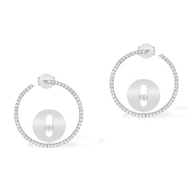 Weißgold, Ohrringe, Messika Lucky Move Créoles PM 07515-WG