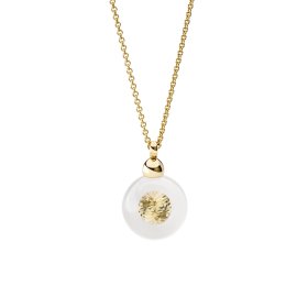 Gelbgold, Halsschmuck, Schmuckwerk Anhänger Glasklar mit Halskette DH587-GG-GW-BB