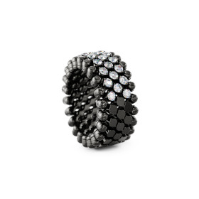 Weißgold, schwarz rhodiniert, Ringe, Serafino Consoli Brevetto Multi-Size Ring, Ref: RMS 5HM2 BG WD