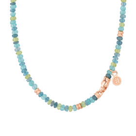         Roségold, Halsschmuck, Bron Edelstein Halskette 8CR4417BLUE