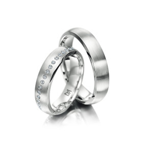 Weißgold, Ringe, Meister Trauringe Phantastics 112.8947.01/112.8947.00-W
