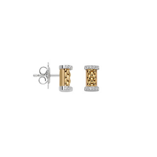 Gelbgold und Weißgold, Ohrringe, FOPE Essentials Ohrstecker, Ref: 07E08OX_BB_G_XXX_000