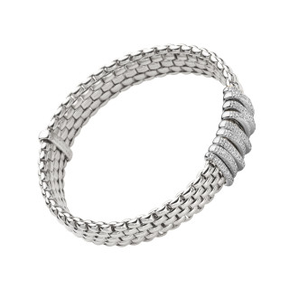 Weißgold, Armschmuck, FOPE Eka Flex'it Armband mit Diamantpavé, Ref: 58804BX_PB_B_XBX_00L