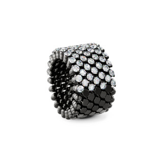 Weißgold, schwarz rhodiniert, Ringe, Serafino Consoli Brevetto Multi-Size Ring, Ref: RMS 7H2 BG WD