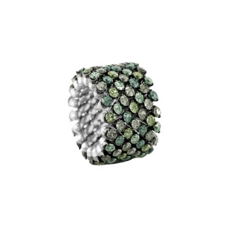 Weißgold + Weißgold, schwarz rhodiniert, Ringe, Serafino Consoli Brevetto Multi-Size Ring, Ref: RMS 7F4 WBG GS MIX