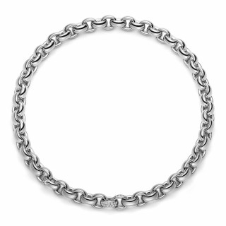 Weißgold, Halsschmuck, IsabelleFa Collier "ChaCha 11" Pavé, Ref: 04111/45BMOx2-WG