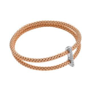 Weißgold, Armschmuck, FOPE Prima doppeltes Mesh-Armband mit Diamantpavé, Ref: 74008BX_BB_R_XBX_00M