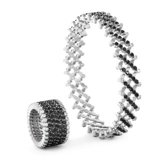 Weißgold, Armschmuck, Serafino Consoli Serafino Multi-Size Ring und Armreif, Ref: S.RB 7F2 WG WD BD