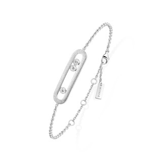 Weißgold, Armschmuck, Messika Move Classique Ciselé Armband, Ref: 14586-WG