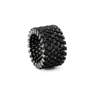 Weißgold, schwarz rhodiniert, Ringe, Serafino Consoli Brevetto Multi-Size Ring, Ref: RMS 7F2 BG BD