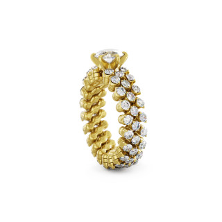 Gelbgold, Ringe, Serafino Consoli Brevetto Solitaire Multi-Size Ring, Ref: RMS SL WD 075 3F2 YG WD