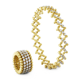 Gelbgold, Ringe, Serafino Consoli Serafino Multi-Size Ring und Armreif, Ref: S.RB 5M4 YG WD