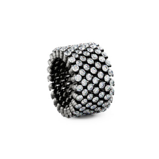 Weißgold, schwarz rhodiniert, Ringe, Serafino Consoli Brevetto Multi-Size Ring, Ref: RMS 7F2 BG WD