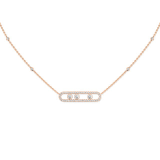 Roségold, Halsschmuck, Messika Move Classique Pavé Halskette, Ref: 03994-PG