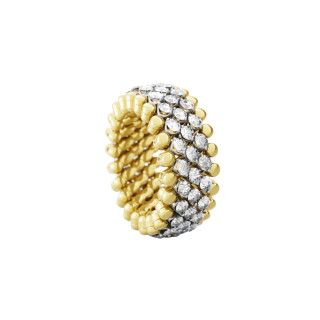 Gelbgold + Gelbgold, weiß rhodiniert, Ringe, Serafino Consoli Brevetto Multi-Size Ring, Ref: RMS 5M2 YWG WD