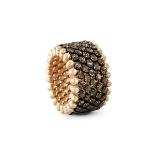 Roségold + Roségold, schwarz rhodiniert, Ringe, Serafino Consoli Brevetto Multi-Size Ring, Ref: RMS 7M2 RBG BRD