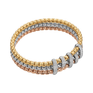 Weißgold, Armschmuck, FOPE Eka Flex'it Armband mit Diamantpavé, Ref: 75601BX_PB_4_XBX_0XL