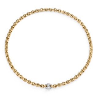 Roségold, Halsschmuck, IsabelleFa Collier "ChaCha 6" Pavéclasp, Ref: 04106/45BKHS-ROS