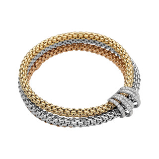 Weißgold, Armschmuck, FOPE Eka Flex'it Armband mit Diamantpavé, Ref: 65106BX_PB_4_XBX_0XL