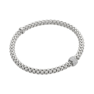 Weißgold, Armschmuck, FOPE Eka Flex'it Armband mit Diamantpavé, Ref: 63406BX_PB_B_XBX_00S