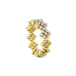 Gelbgold, Ringe, Serafino Consoli Brevetto Flower Multi-Size Ring, Ref: RMS FL H2 YG WD