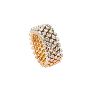 Roségold + Roségold, weiß rhodiniert, Ringe, Serafino Consoli Brevetto Multi-Size Ring, Ref: RMS 5H4 RWG WD