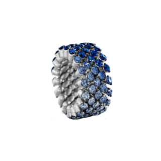 Weißgold + Weißgold, schwarz rhodiniert, Ringe, Serafino Consoli Brevetto Multi-Size Ring, Ref: RMS 5F4 WBG BS