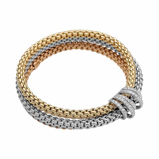 Weißgold, Armschmuck, FOPE Eka Flex'it Armband mit Diamantpavé, Ref: 65106BX_PB_4_XBX_0XS