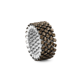 Weißgold + Weißgold, schwarz rhodiniert, Ringe, Serafino Consoli Brevetto Multi-Size Ring, Ref: RMS 5F2 WBG BRD