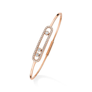 Roségold, Armschmuck, Messika Move Classique Pavé Thin Armreif, Ref: 05032-PG