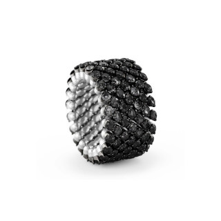 Weißgold + Weißgold, schwarz rhodiniert, Ringe, Serafino Consoli Brevetto Multi-Size Ring, Ref: RMS 7F2 WBG BD