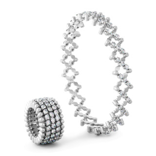 Weißgold, Armschmuck, Serafino Consoli Serafino Multi-Size Ring und Armreif, Ref: S.RB 5M4 WG WD