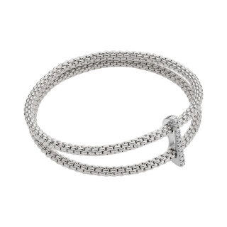 Weißgold, Armschmuck, FOPE Prima doppeltes Mesh-Armband mit Diamantpavé, Ref: 74008BX_BB_B_XBX_00L