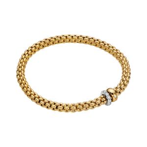 Solo Flex'it Armband mit zwei Rondellen und Pavé-Fassung