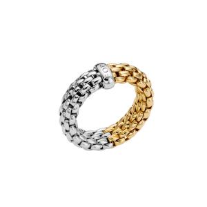 Essentials zweifarbiger Flex'it Ring mit flachem Kettengeflecht
