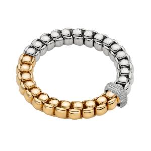 Luna zweifarbiges Armband mit Pavé Diamanten