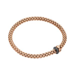 Solo Flex'it Armband mit zwei Rondellen und Pavé-Fassung