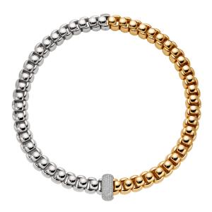Luna zweifarbige Halskette mit Pavé Diamanten