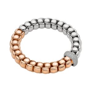 Luna zweifarbiges Armband mit Pavé Diamanten