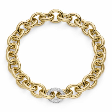 Halsschmuck, Gelbgold, IsabelleFa Collier "Eternelle 22" Pavé