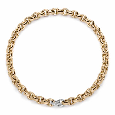 Halsschmuck, Weißgold, IsabelleFa Collier "ChaCha 11" Pavé