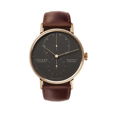 Damen- und Herrenuhr, Handaufzug, NOMOS Glashütte Lambda 39 samtschwarz