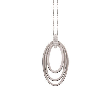 Halsschmuck, Weißgold, Annamaria Cammilli Dune Chic Pavé Anhänger mit Halskette