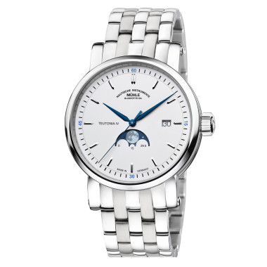 Damen- und Herrenuhr, Automatik, Mühle Glashütte Teutonia IV Mondphase